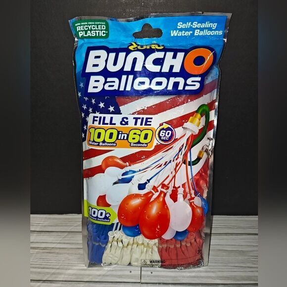 Zuru Bunch O Balloons - 100 Rapid-Filling Self-Sealing Red, White, and Blue Kids - Picture 3 of 6